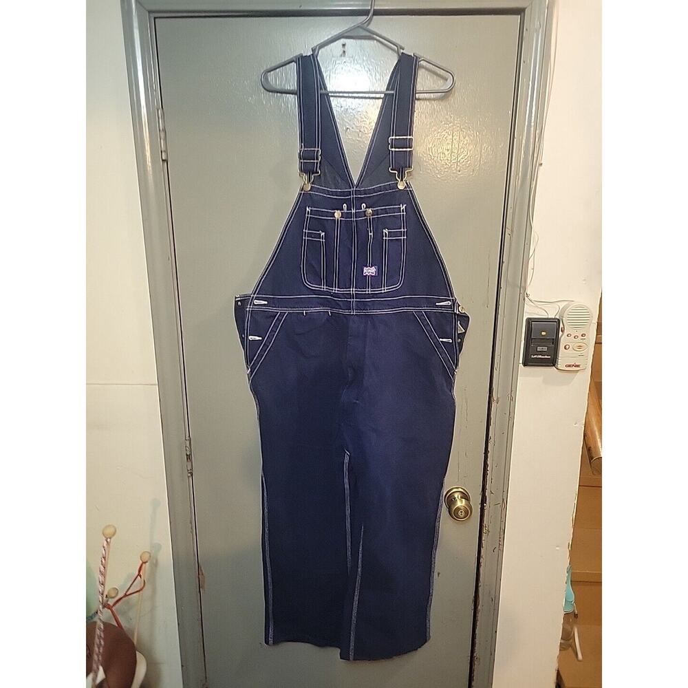 Big Smith Bib Overall Adult 40X29 Farmer Work Faded Blue Denim Carpenter Trucker